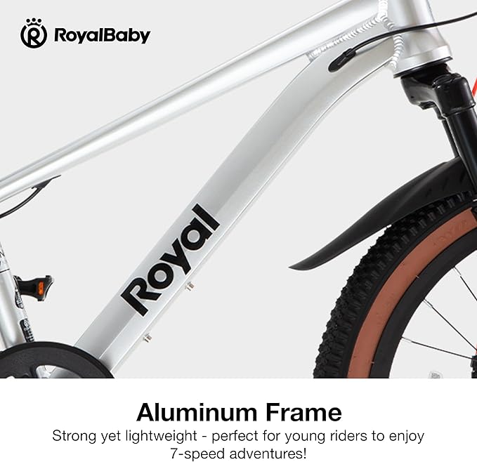 RoyalBaby Kids Mountain Bike for Boys and Girls, Ultra-Light Aluminum 20-26 Inch Wheel Bicycle for 6-14 Years Old Children, 7/21-Speeds Drivetrain