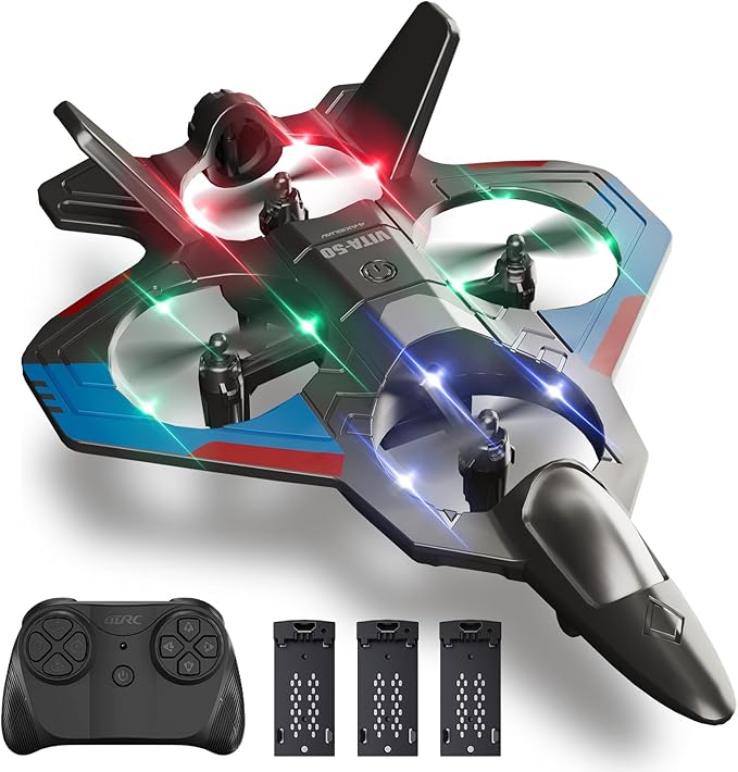 Foam Remote Control Airplanes with 3 Batteries, RC Plane Airplane Toys for Boys Kids Adults Beginners 4-8 8-12 12-16, RC Planes Fighter Jet Helicopter Drones for Kids Adults, 360° Flip Easy to Fly