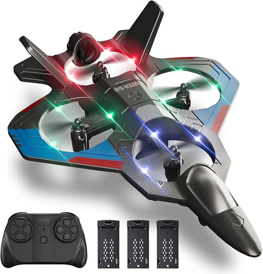 Foam Remote Control Airplanes with 3 Batteries, RC Plane Airplane Toys for Boys Kids Adults Beginners 4-8 8-12 12-16, RC Planes Fighter Jet Helicopter Drones for Kids Adults, 360° Flip Easy to Fly