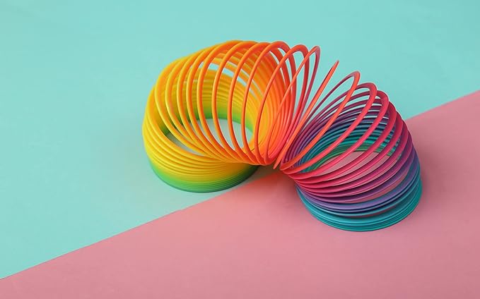 The Dreidel Company Plastic Multicolor Coil Spring, Goody Bag Fillers, Party Favor for Kids, 3" Inches (80mm) (20-Pack)