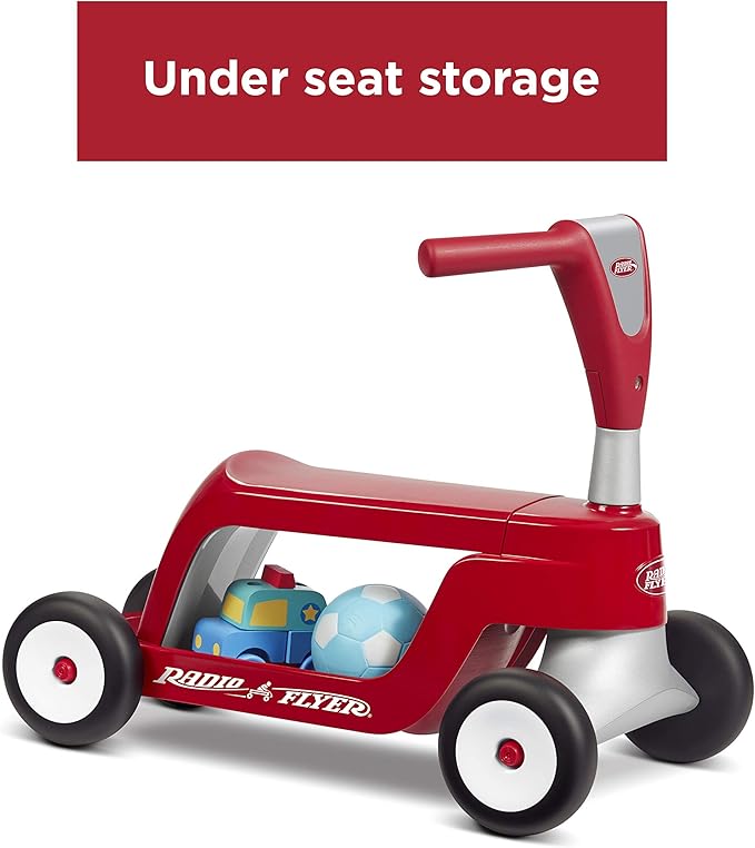 Radio Flyer Scoot 2 Scooter, Red, for Kids Ages 1-4, Ride On Toy or 4-Wheel Kids Scooter, Durable Wheels and Frame, Converts Easily with Flip Deck, Toddler Ride On Toys