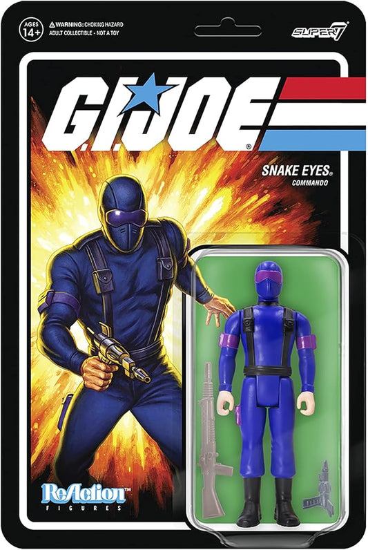 Super7 G.I. Joe Snake Eyes - 3.75" G.I. Joe Action Figure with Accessory Classic Cartoon Collectibles and Retro Toys