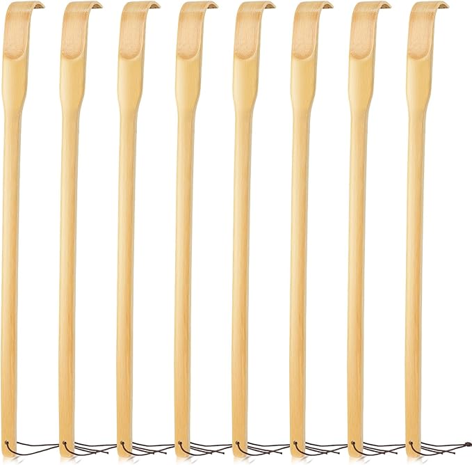 Bamboo Back Scratcher,16.5" Wooden Back Scratchers for Men Women,Strong Sturdy Self-Massager for Scratching Itches On Back, Arm, Leg, Head, Body, Best Gift for Pregnant Women,Elderly(8 PCS)
