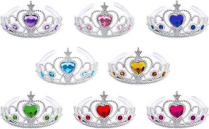 16 Pcs Tiaras Crown Set, Princess Dress Up Costume Birthday Party Favors Accessories Kid Birthday