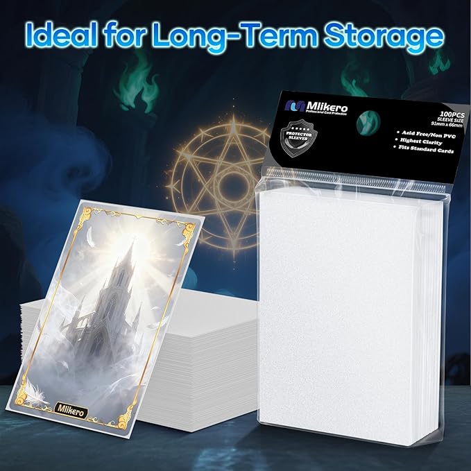 500 Count Card Sleeves, Matte Magic Card Sleeves, Smooth Shuffle & Tear Resistant, Fit for MTG, TCG, CCG (White)