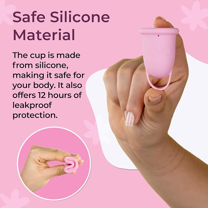 UVA Reusable Menstrual Cup Kit - Size 0 for Light Flow - 10-Year Durable & Leak-Proof Silicone - Small Menstrual Cup, Sterilizer & Traveling Bag Period Cup Set