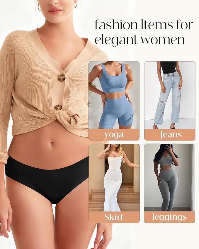 LEVAO Seamless Thongs for Women Invisible Toe Thong No Show Camel Proof Underwear Thong Panty Liners Workout G-Strings