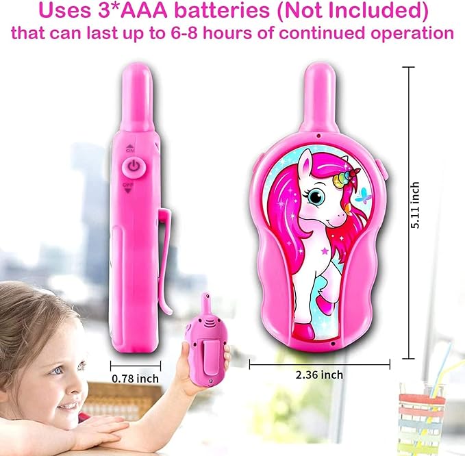 Walkie Talkies for Kids, Toddlers Kids Girls Toys for 3 4 5 6Years Old, Two Way Radio Gifts 4 6 7 8 Easter Basket Stuffers Xmas Gifts