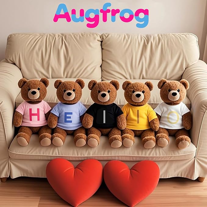 8-Pack Colorful T-Shirts for 17-18 Inch Bears Soft Stuffed Animal Clothes Set (8 Mixed Color)