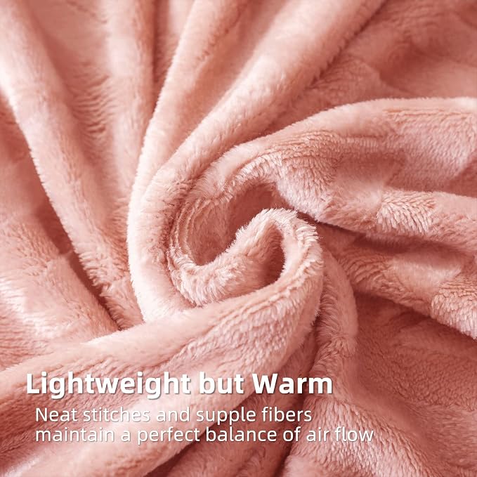 Whale Flotilla Flannel Fleece Fall Bed Blanket King Size, Pink | Lightweight Breathable Soft Bedspread, Plush Fluffy Coverlet Chevron Design Decorative Blanket for Home Life, 90x104 Inch