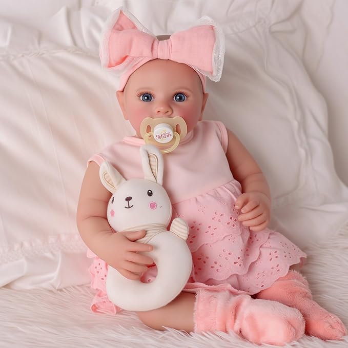 BABESIDE Lifelike Reborn Baby Dolls - 20-inch Cute Realistic Baby Doll Newborn Girl Soft Cuddly Real Life Baby Dolls with Accessories for Kids Age 3 4 5 6 7 8 9 Years Playing and Gift Giving