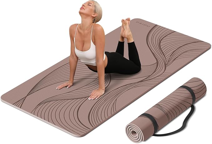 PAIDU Large Yoga Mat-72’x36’x0.4’ Extra Width ＆ Thick,Comfortable,Non-Slip Exercise Mat-Works Great on All Floor for Stretching,Yoga Studio,Gym or Home Workouts