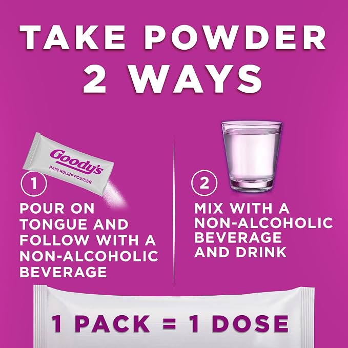 Goody's Pain Relief Powders, Extra Strength Headache Powder Mixed Fruit Blast, 24 ct (Pack of 1)