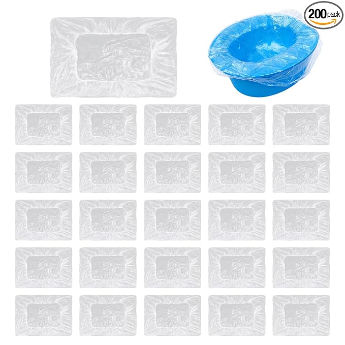 200 Pcs Potty Liners for Summer Infant My Size Potty Pro, Disposable Potty Bags with Elastic Edge, Easy-Clean Design for Toddler Training, Fits Most Potty Chairs, Portable Toilets & Travel Potties