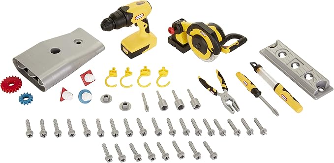 Little Tikes 2-in-1 Buildin' to Learn Motor/Wood Shop Auto and Wood Workshop with 50+ Realistic Accessories Kids 3+