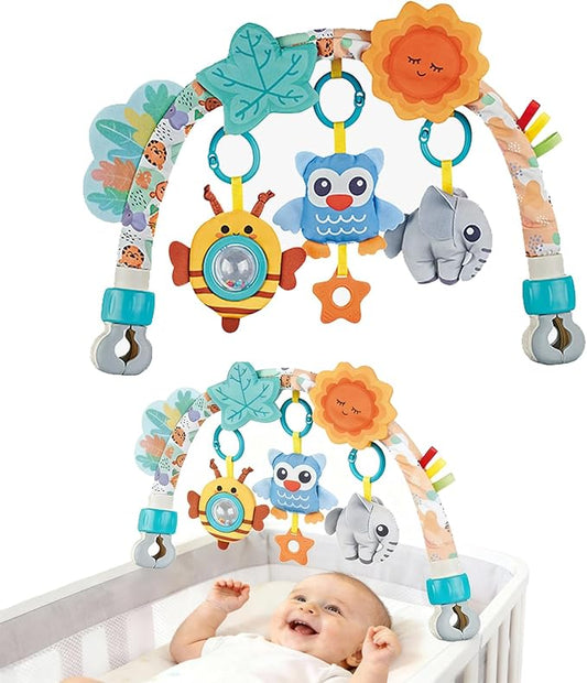 Pau1Hami1ton Baby Stroller Arch Toys, Car Seat Toys,Baby Gifts.S-19(Blue Owl)