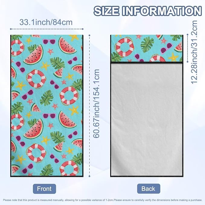 INSTANTARTS Summer Pool Watermelon Car Seat Cover Protector Sweat Towel Multi-Functional Car