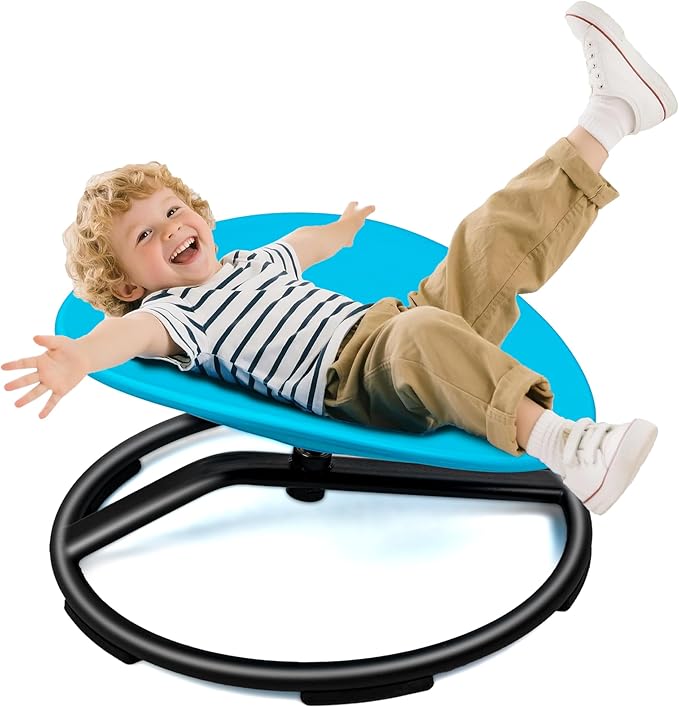 Spinning Chair for Autistic Kids – Sensory Spinning Toy, Spin Chair for Kids Autism, Sensory Swivel Seat for Balance, Coordination, Focus & ADHD Support, Autism Sensory Products (Blue)