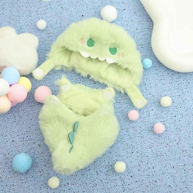 Dinosaur 17cm Doll Clothes for Cute Green Dinosaur Clothes Dress up Animal Style Outfits Exquisite Cute Halloween Doll Outfit Accessories