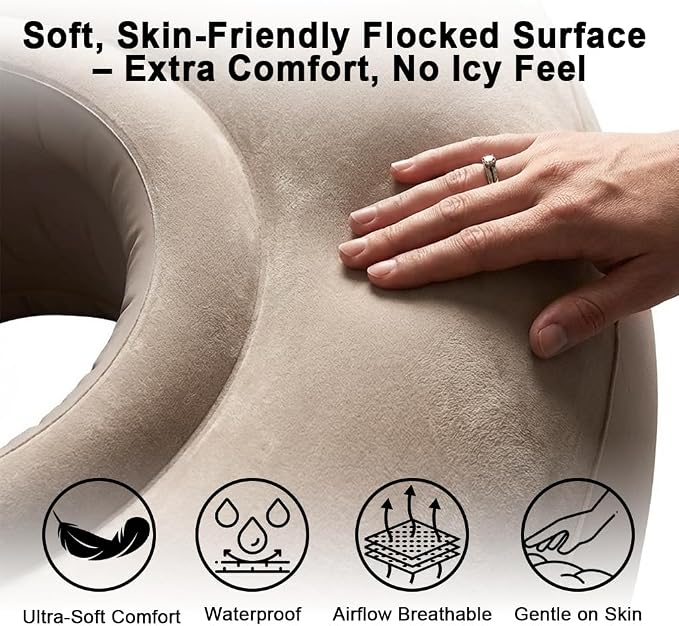 Inflatable Tummy Nest Pregnancy Pillow with Belly Hole, Belly Mattress for Pregnancy Pillow Stomach Sleepers,Maternity Pool Float,Prenatal Massage Pillow,Extra Wide&Tall,All Pregnancy Stages (Brown)