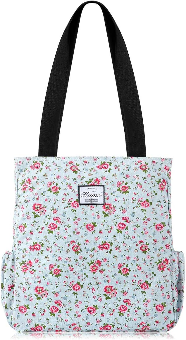 KAMO Floral Tote Bag - Waterproof Lightweight Handbags Travel Shoulder Bag for Hiking Yoga Gym Swimming Travel Beach