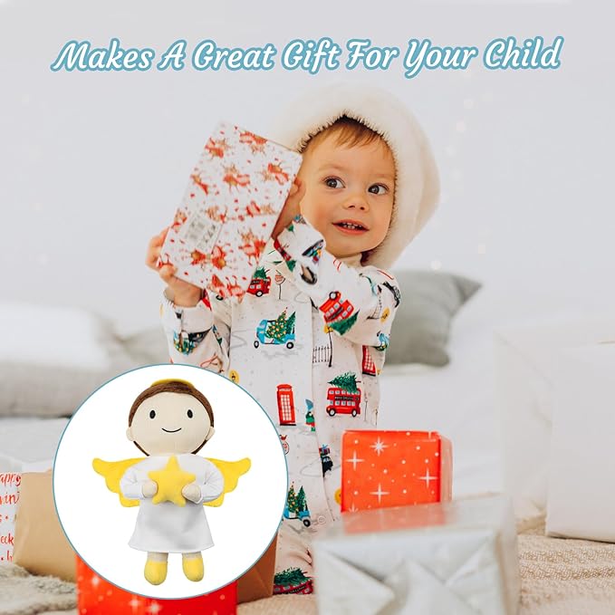 free-space Angel Plush Doll Boy/Girl Baptism Gifts Guardian Angel Doll Toy (Boy)