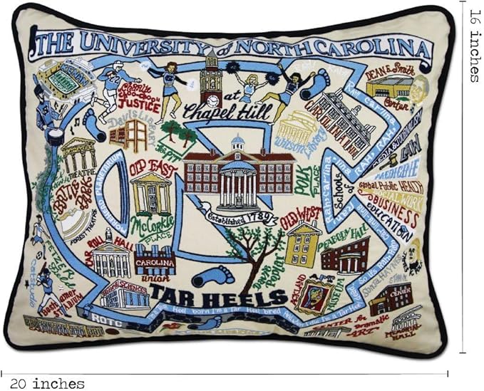 Catstudio University of North Carolina Collegiate Embroidered Decorative Throw Pillow