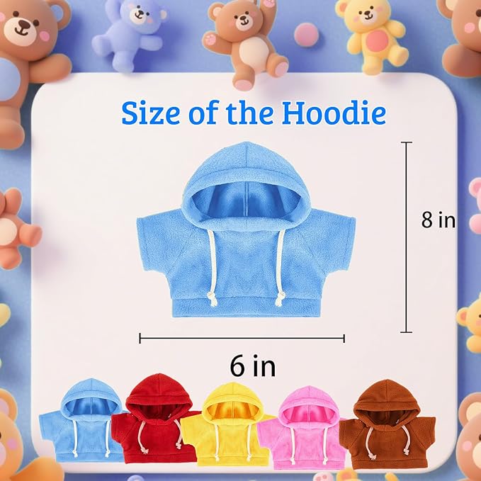 9 Pcs Custom Clothes for Teddy Bears with Name Photo, Personalized Stuffed Animal Clothing Fit 8-16 inch Stuffed Bears Sweater, Personalized Doll Clothes Make Your Own Plush Doll Shirt