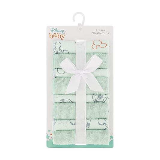 Disney Cudlie Baby Washcloths with Nursery Characters | 8 Pack of Kids Washcloths for Bath and Baby Stuff for Newborns