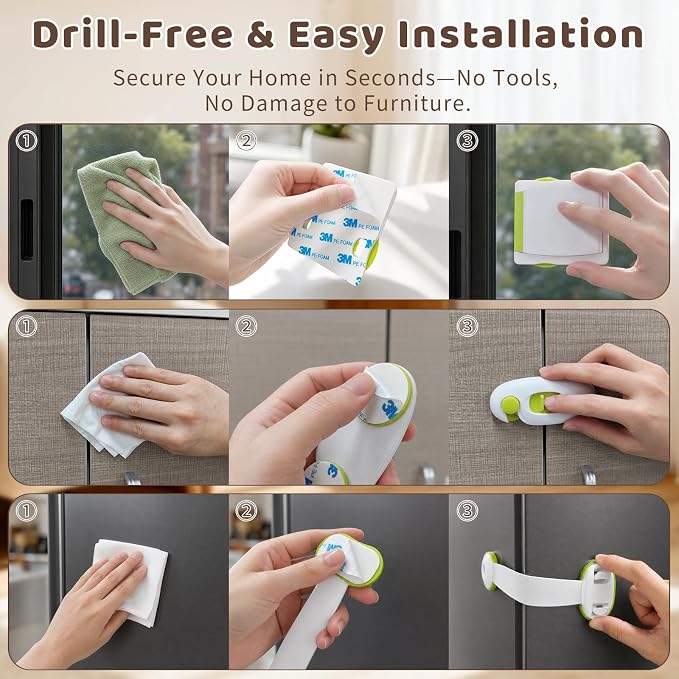 LATIBELL 26-Pack Baby Proofing Kit for Home Safety - Essential Child Proof Cabinet Locks, Drawer Latches, Fridge & Window Locks, Outlet Covers - New Parent Must-Haves for Toddler Safety