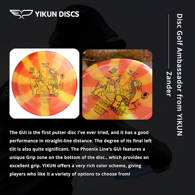 yikundiscs Yikun Disc Golf Putter Approach|PDGA Approved Golf|Throwing Disk Golf Putter|170-175g| Stable Golf Discs Perfect for Outdoor Games and Competition, Orange