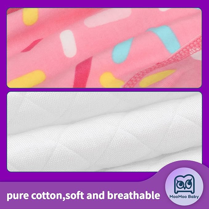 MooMoo Baby 8 Packs Potty Training Pants Cotton Absorbent Training Underwear for Toddler Boy and Girls 2T-9T