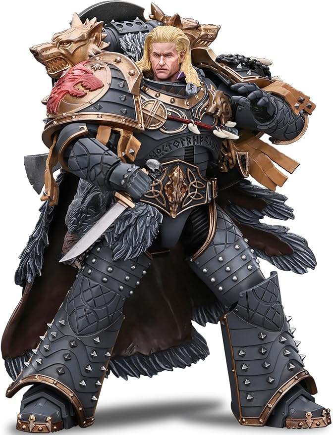 JOYTOY Warhammer 40K 1/18 Action Figure - Space Wolves Leman Russ Primarch of The VIth Legion - Collectible Display Model for Decor & Gifts - Birthday, Christmas, Character Figure - JT6137