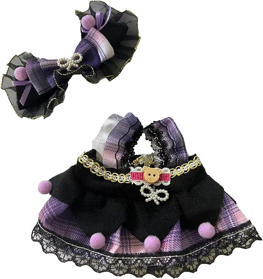 Clothes for Labubu, Doll Outfit Accessories Designed for 15 & 17cm Labubu (Dark Girl)