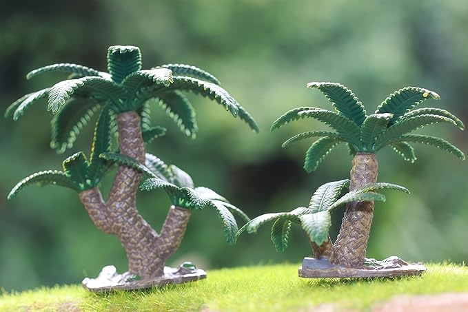 Gemini&Genius Plant Action Figure Toys for Kids Prehistoric Jungle Trees Figure Cycas Toys, Sago Palm Plant Toy-2Pcs DIY Sago Palm Plant Kit, Educational or Decorative Cycas Plant Model