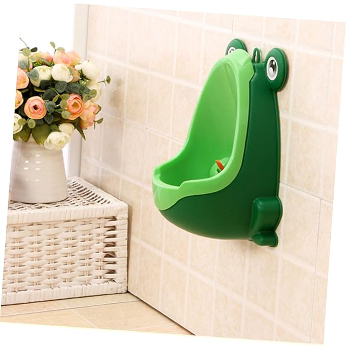 Generic Frog Urinal Potty Travel Potty Boys Urinal Plastic Urinal Training Potty Super Potty Trainer Baños para Niños Boy Potty Trains Pp Toilet Cartoon, 27x16x5cm, Green