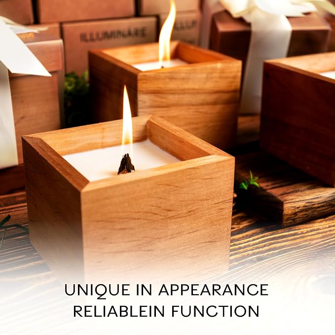Soy Wax Scented Candles for Home 60 Hour Burn Time – Gift Wood Wicked Soy Candles Non Toxic - Scented Candles Gift – Premium Aromatherapy Candle – Highly Scented Holiday Candles Chocolate