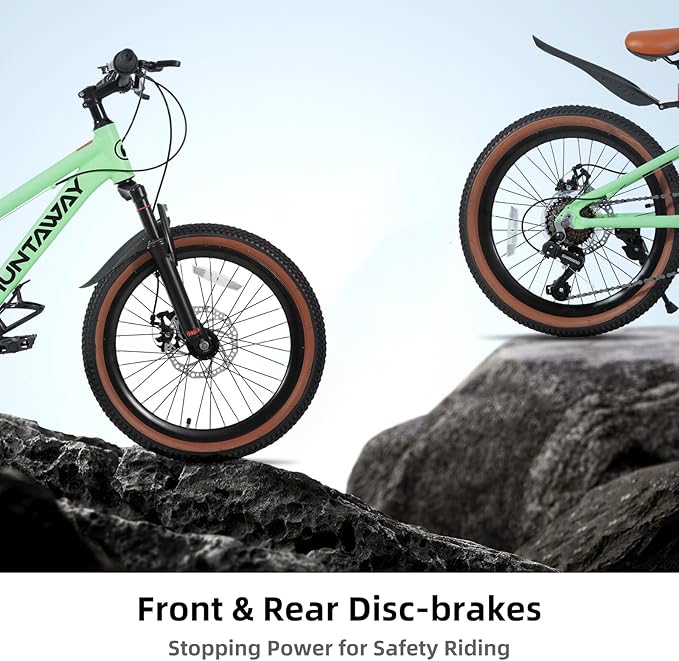 KEANO Huntaway 20 24 Inch Kids Bike for Boys & Girls Ages 7-12 Years Hardtail Mountain Bike for Kids with Aluminum Frame and 7-Speed Drivetrain Children Bicycle