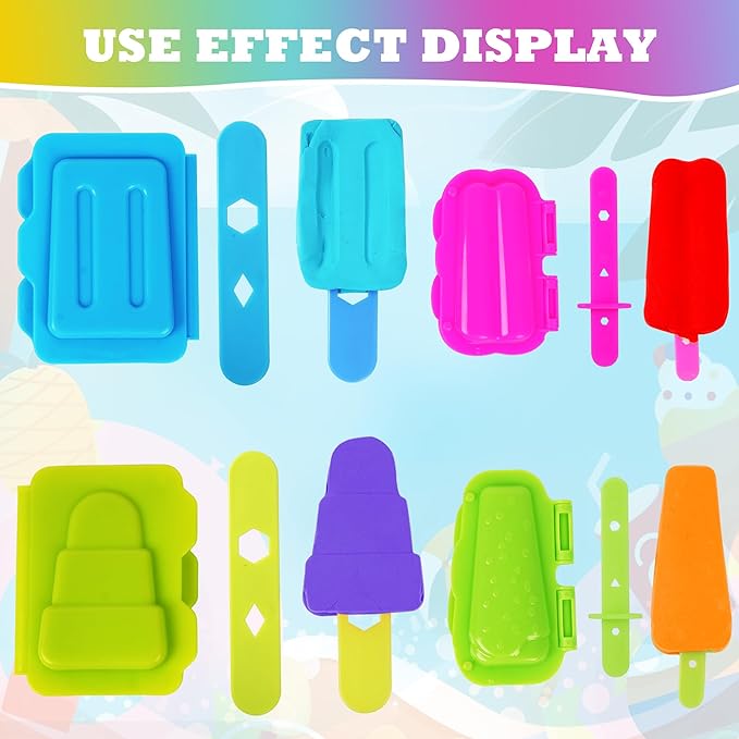 Dough Tools Set for Kids – 31 PCS Summer-Themed Dough Play Tools with Animal Cutters, Ice Cream & Popsicle Molds, Dough Extruder – Clay and Dough Tools Kit (Random Colors)