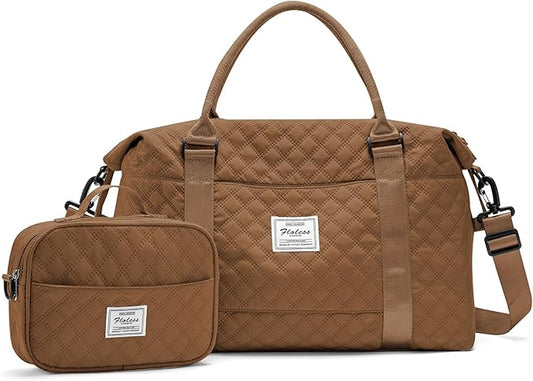 Travel Duffel Bag, Carry On Overnight Weekender Bags for Women | Travel Bag with Wet Pocket & Trolley Sleeve, For Spirit Airlines 18x14x8 Personal Item Bag