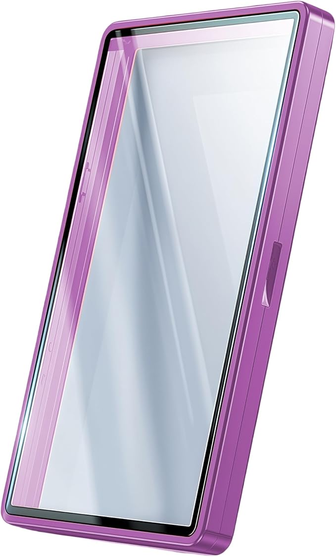 UV-Resistant Magnetic Metal Slab Case for 35pt PSA, BGS, CGC Graded Cards. High Alumina Glass, Multi-Point Magnetic Lock, Durable Metal Frame, Stackable Design. Purple
