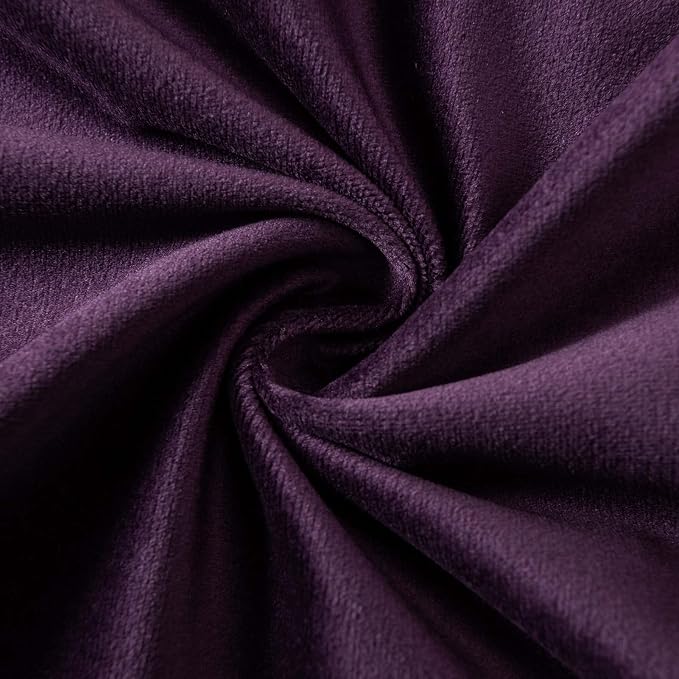 JUSPURBET 16x16 Velvet Throw Pillow Covers Set of 2,Eggplant Purple | Modern Decorative Soft Cushion Covers Cases with Hidden Zipper for Couch Sofa Bed Living Room Bedroom Home Decor