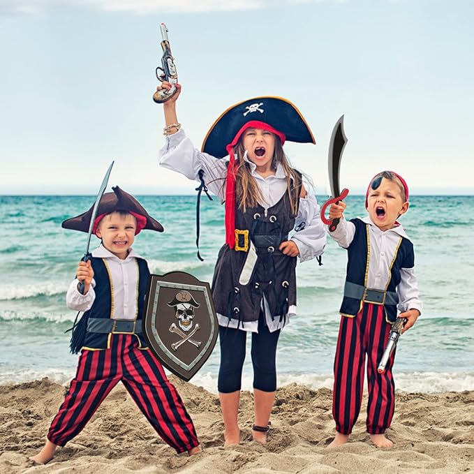 RICHNESS Kids Toy Swords and Shields Foam Play Sword and Shield for Kids Dress Up and Costumes Pack of 2 Players