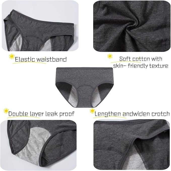 Demifill Teen Girls Period Underwear Cotton Soft Women Panties For Teens Briefs