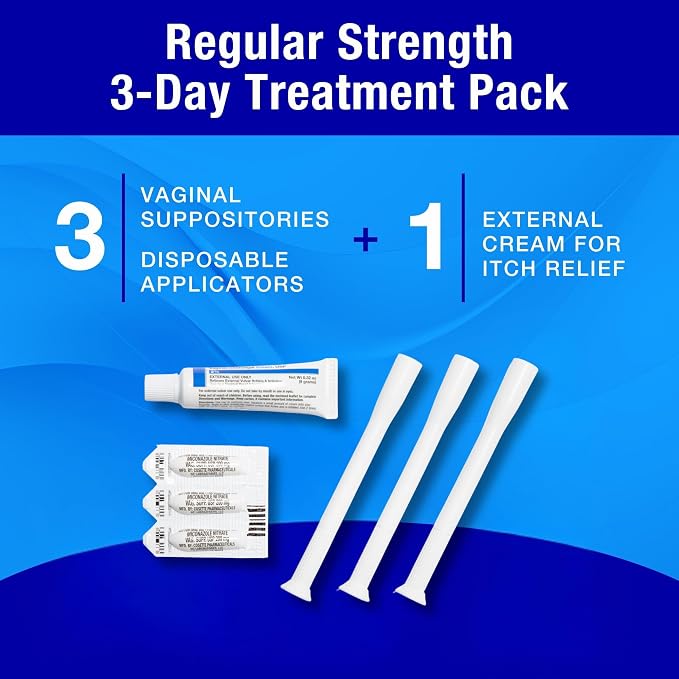 Miconazole Nitrate 3-Day Yeast Infection Treatment - Antifungal Cream & Suppository Bundle - Relieves Itching & Irritation, Combination Pack (2)