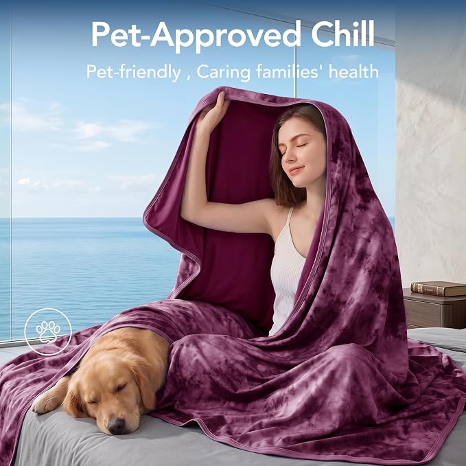Cooling Blanket Twin 60"x80" for Hot Sleepers | Cold Summer Soft Blanket for Bed Couch and Travel Absorbs Heat Q-Max>0.35 Cool Lightweight Throw for Night Sweats Menopause