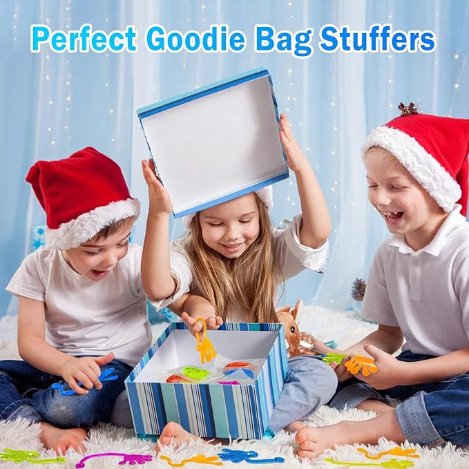 Sticky Hands Bulk 48 PCS Party Favors for Kids 4-8 8-12 Stretchy Sticky Hand Toy Halloween Goodie Bag Stuffers Fillers Mini Treasure Box Toys for Classroom Prizes Student Gifts Birthday Party Supplies