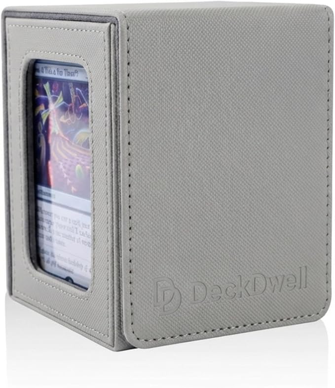 Commander deck box with window Fits 100 Double Sleeved Cards, One‑Piece Design, 4 N52 Magnets, PU Leather & Microfiber Lining,deck box mtg with 2 Dividers