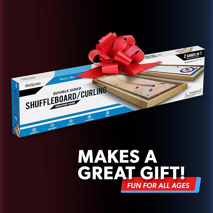 GoSports Shuffleboard and Curling 2 in 1 Tabletop Board Game