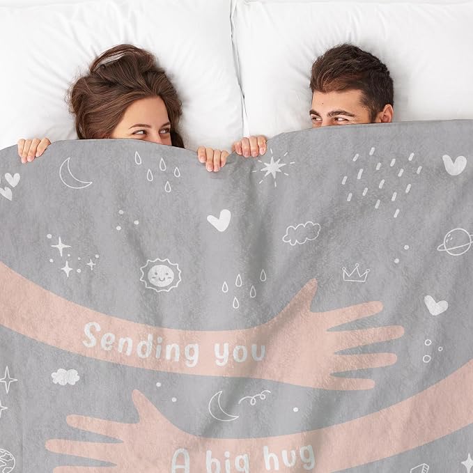 Get Well Gifts for Women Men, Hug/Healing Blanket | Thinking of You/Cancer Care/Sympathy/After Surgery Gifts for Friends, Sister, Coworkers, Soft Throw Blankets 50'' x 60''